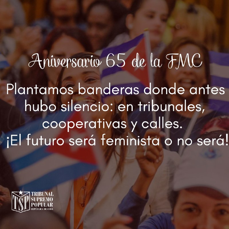 65 años sembrando conquistas: en tribunales que protegen derechos, en cooperativas que generan futuro, en calles llenas de voz colectiva.
La FMC transforma realidades.
¡Seguimos haciendo historia!
#Cuba 
#CubaEstáFirme