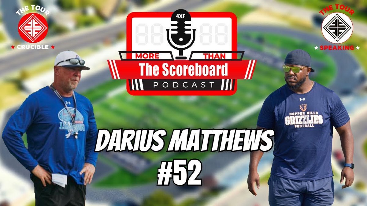 More Than The Scoreboard (@scoreboard4xf) on Twitter photo youtu.be/hEhWLEEpIHE?si…
Darius Matthews is the Head Football Coach at Copper Hills High School in Utah. Coach Matthews experience includes having played defensive line at Dixie State (Utah Tech) and 8 years as an assistant coach including 6 years as a Def Coord. <a href="/Coach_Matthews_/">Darius Matthews</a> youtu.be/hEhWLEEpIHE?si…
Darius Matthews is the Head Football Coach at Copper Hills High School in Utah. Coach Matthews experience includes having played defensive line at Dixie State (Utah Tech) and 8 years as an assistant coach including 6 years as a Def Coord. <a href="/Coach_Matthews_/">Darius Matthews</a>