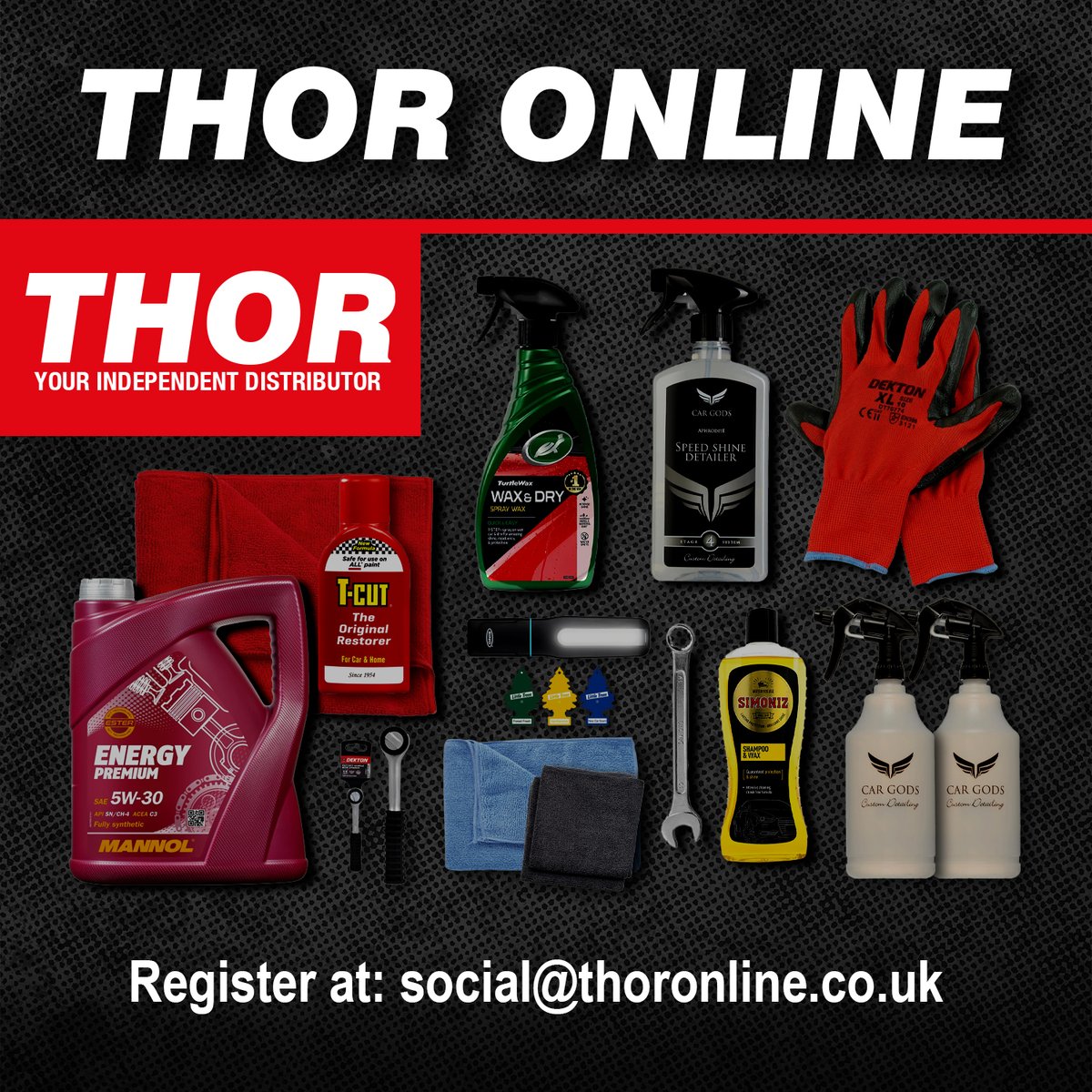 With 37+ years behind us, THOR Online is one of the UK’s top automotive ordering platforms.

Access seasonal car care from brands like Triplex, Demon, Car Gods, T-Cut &amp; more. 

📩 Email: social@thoronline.co.uk #THOROnline #THORPartsUK #CarCare #TradeOnly