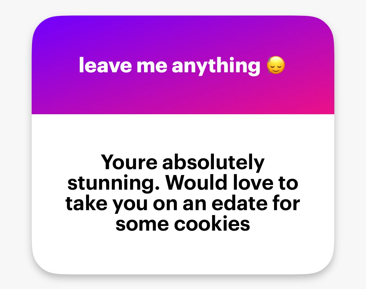 - AHH THANK YOU SO MUCH hiiii :3
- not take me on an edate 😭 what are we gonna eat.. ecookies? have an epicnic? 🤪
