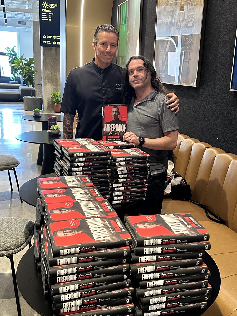 Curtis Duffy (@curtisduffy) on Twitter photo Signing copies of #FireproofMemoir with <a href="/jeremyxwagner/">Jeremy Wagner</a>. On sale tomorrow. Can't wait for you all to read. Signing copies of #FireproofMemoir with <a href="/jeremyxwagner/">Jeremy Wagner</a>. On sale tomorrow. Can't wait for you all to read.