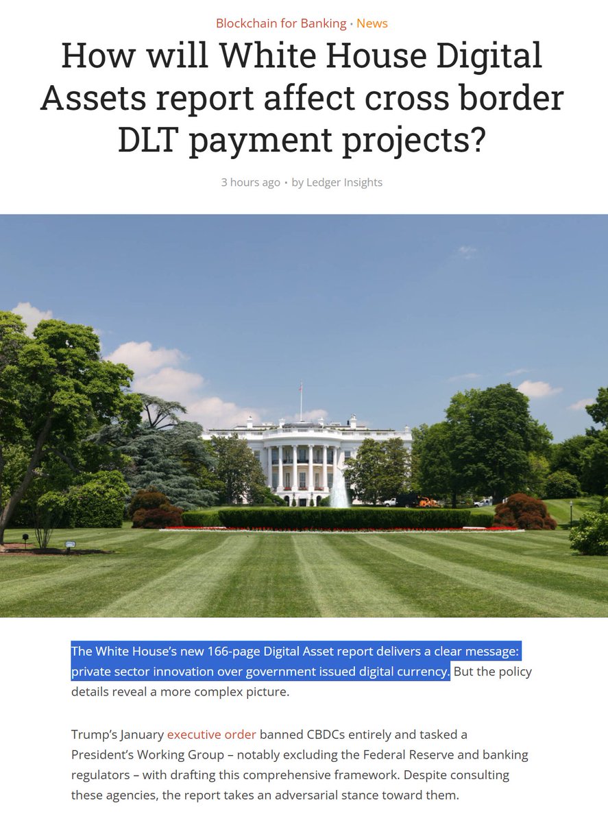 From the White House directly:

Private Sector innovation over government issued digital currency.

RLUSD✅