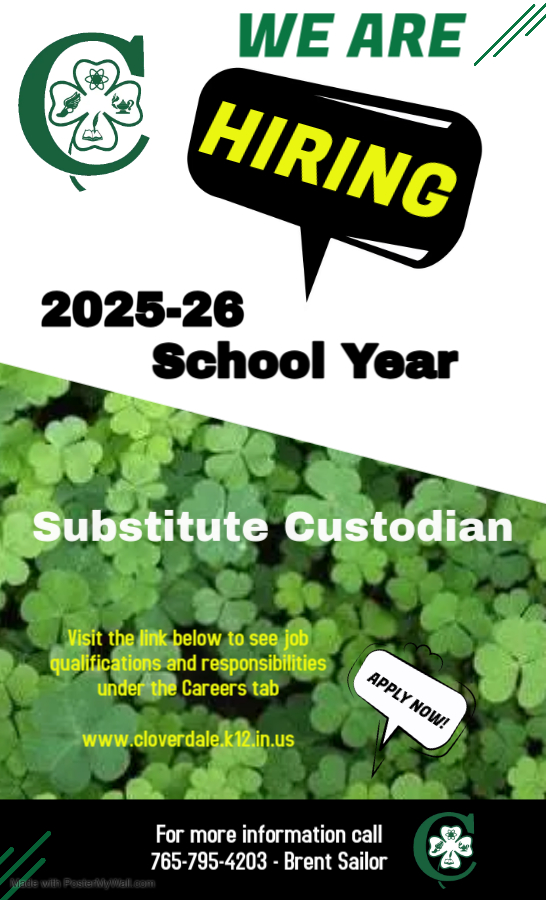 2025-26 Vacancy!  Substitute Custodian