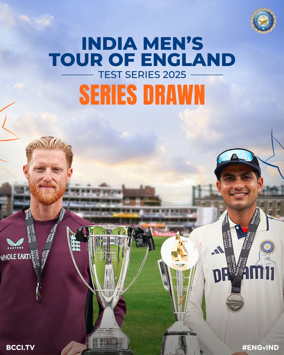 2⃣-2⃣ 🏆

The first ever Anderson-Tendulkar Trophy ends in a draw  🤝

#TeamIndia | #ENGvIND