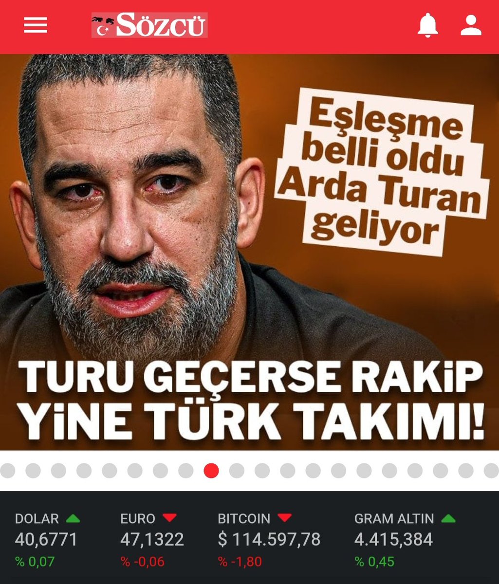 Arda Turan, Panathinakos'u geçerse bir sonraki turdaki rakibi Samsunspor olacak. 🇹🇷
sozcu.com.tr/arda-turan-tur…