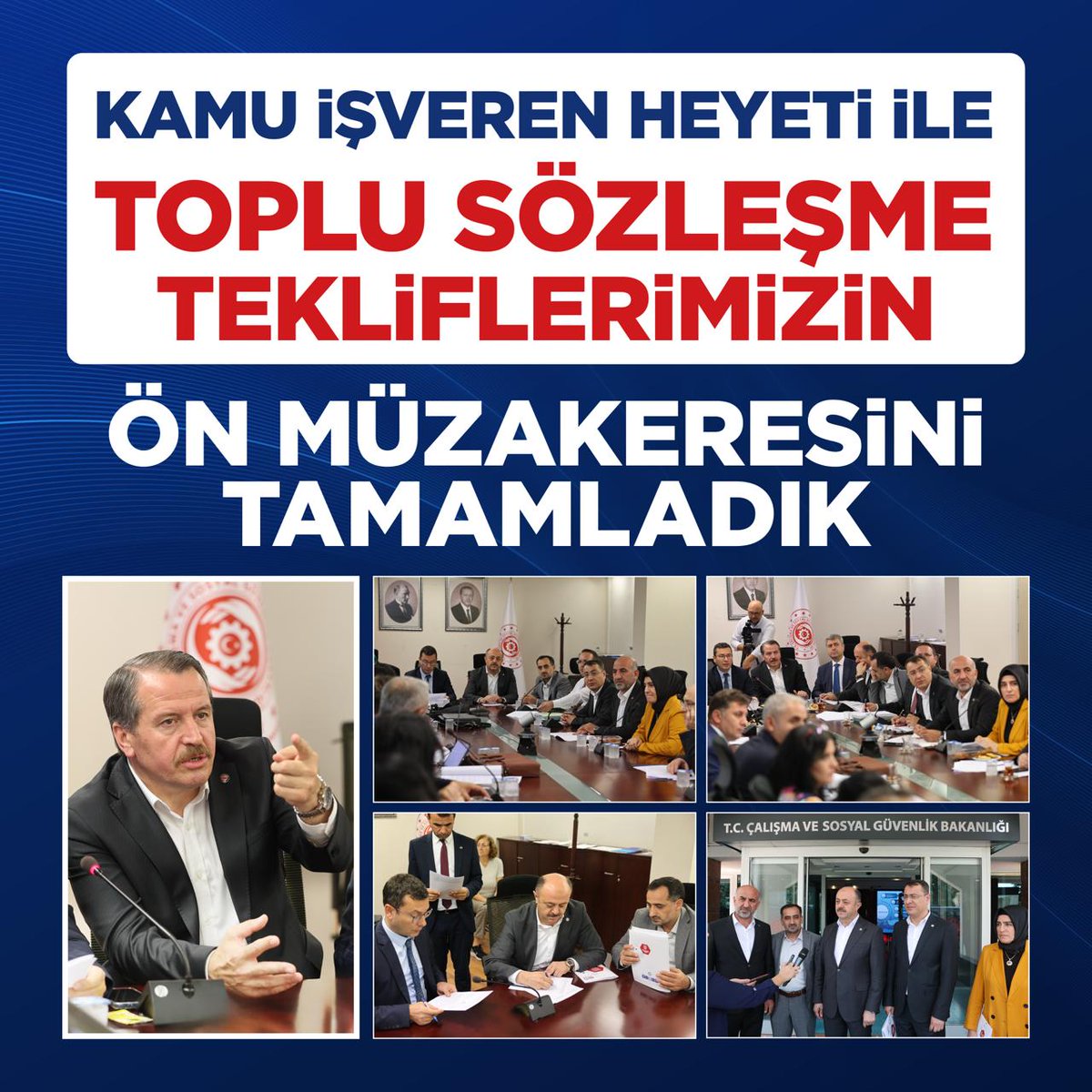 TOPLU SÖZLEŞME TEKLİFLERİMİZİN ÖN MÜZAKERESİNİ TAMAMLADIK

📌 Eğitim, öğretim ve bilim hizmet kolunda görev yapan 1,5 milyon çalışanı temsilen, 8. Dönem Toplu Sözleşme masasına sunduğumuz tekliflerin tasnifi amacıyla Kamu İşveren Heyeti ile ön müzakere toplantısı gerçekleştirdik.