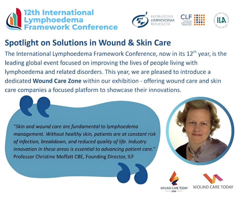 📢 New at #ILF2025: The Wound &amp; Skin Care Zone!

Explore the programme: event.fourwaves.com/ilf2025/schedu…
Interested in exhibiting? 📩 conference@lympho.org

#lymphedema #woundcare #lymphoedema #canadalymph