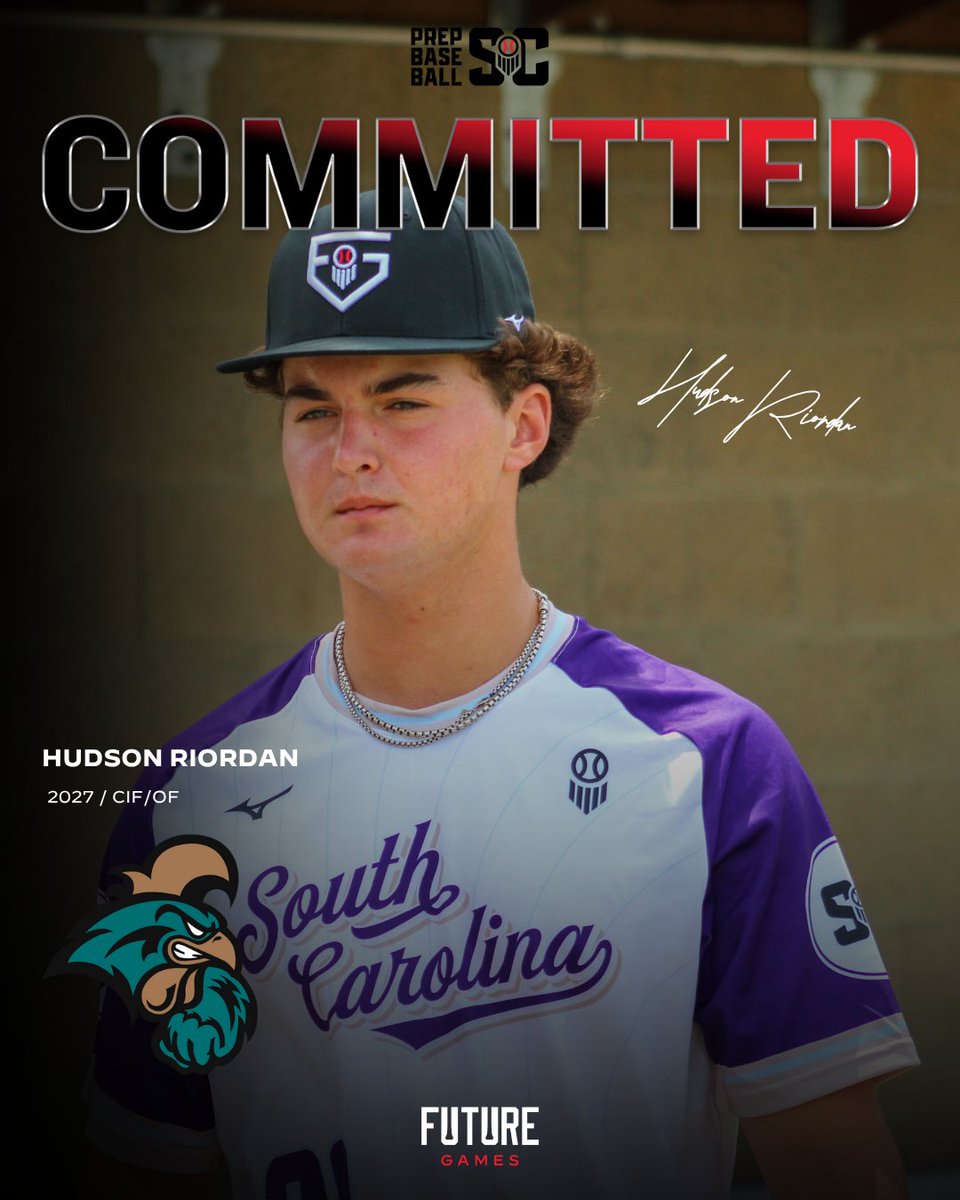 PrepBaseball_SC's tweet image. 🚨COMMITMENT🚨 

Following the #PBFG25 &apos;27 OF/1B Hudson Riordan has committed to Coastal Carolina University

@HudsonRiordan21  | @LCA_BSBL 

Profile: prepbaseballreport.com/profiles/SC/Hu…