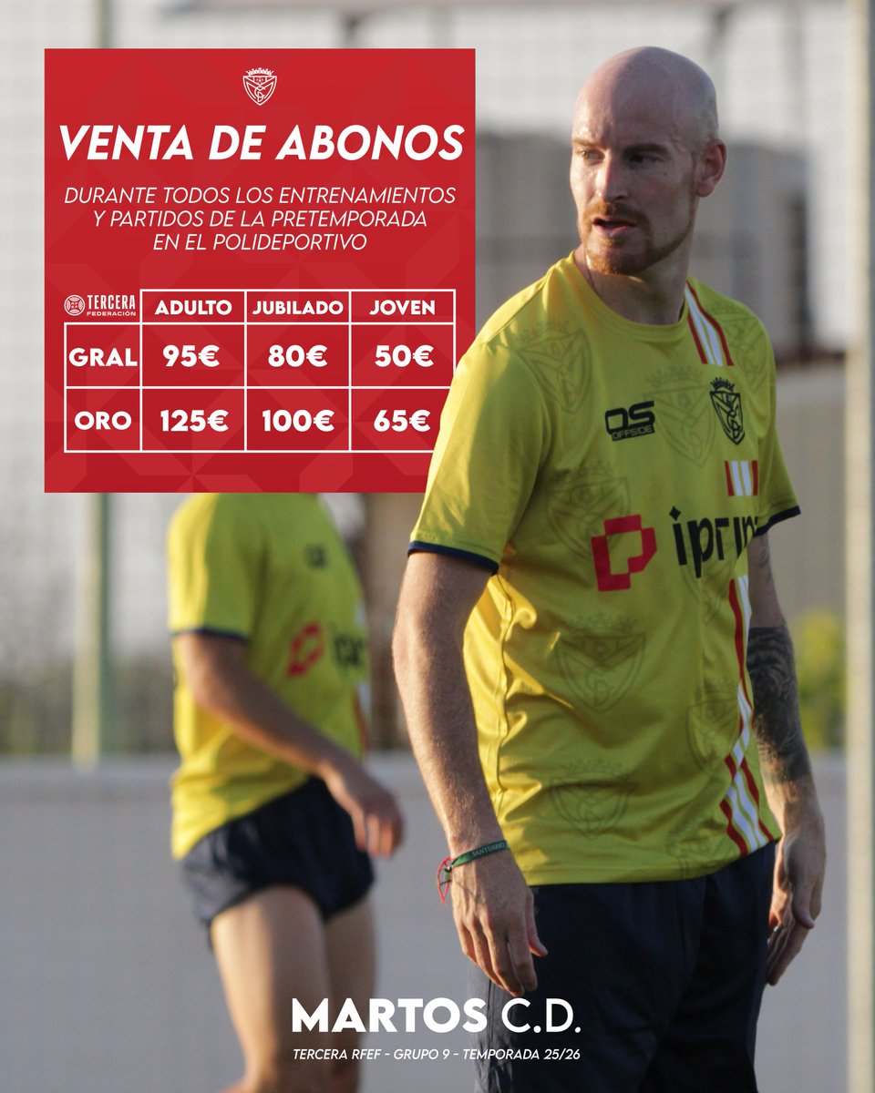 MartosClubDptv's tweet image. ℹ️ Información sobre la venta de abonos.

Durante los entrenamientos y partidos del primer equipo en el Polideportivo Municipal de Martos se podrán adquirir y renovar los abonos.