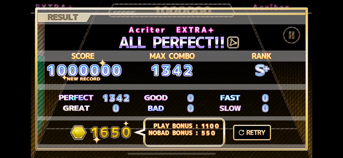 SaltyFishhhhh's tweet photo. 最強11討伐💪🏻

ChainBeeT - Acriter EXTRA+ Lv."11" 二本指ALL PERFECT!! https://t.co/GfUxrhdPgF
