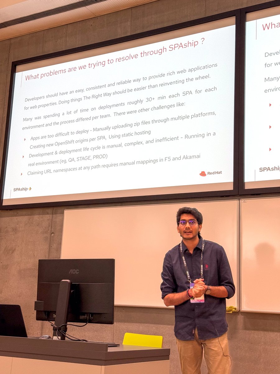 s_oumyadip's tweet photo. Had an amazing time at #DevConfCZ 2025 ๐จ๐ฟ in Brno! Gave 2 talks on SPAship & Backstage ๐, met brilliant minds, and explored exciting new domains ๐ก. Huge thanks to the DevConf team โค๏ธ Grateful for the experience & looking forward to more! ๐โจ https://t.co/QJhY0YH4rO