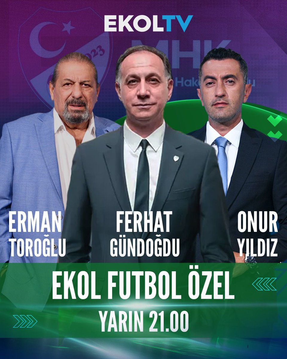 🚨 #EkolFutbolÖzel'in yarın akşamki konuğu, Merkez Hakem Kurulu Başkanı Ferhat Gündoğdu.

✍️🏻MHK Başkanı Ferhat Gündoğdu'ya ne sormak isterdiniz?

🎙️ <a href="/onuryildiztv/">Onur Yıldız</a> | <a href="/ekoltvv/">Ekol TV</a> | <a href="/ekol_sports/">Ekol Sports</a>