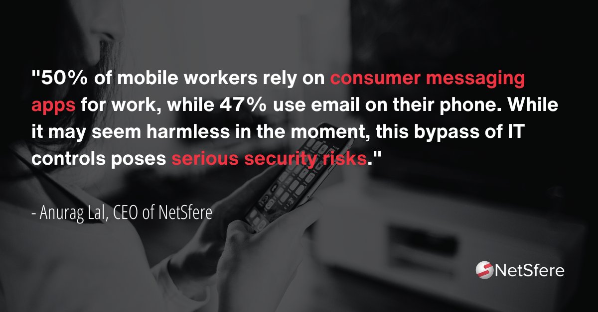 NetSfere - Enabling Communication. (@netsfere) on Twitter photo Consumer #messaging apps don’t belong in the #workplace.
Why? They expose sensitive #data and violate #compliance.
Our CEO <a href="/Anuragl/">Anurag Lal</a> explains why enterprises need secure, encrypted communication.
Read more: netsfere.com/Resources/Anur… Consumer #messaging apps don’t belong in the #workplace.
Why? They expose sensitive #data and violate #compliance.
Our CEO <a href="/Anuragl/">Anurag Lal</a> explains why enterprises need secure, encrypted communication.
Read more: netsfere.com/Resources/Anur…