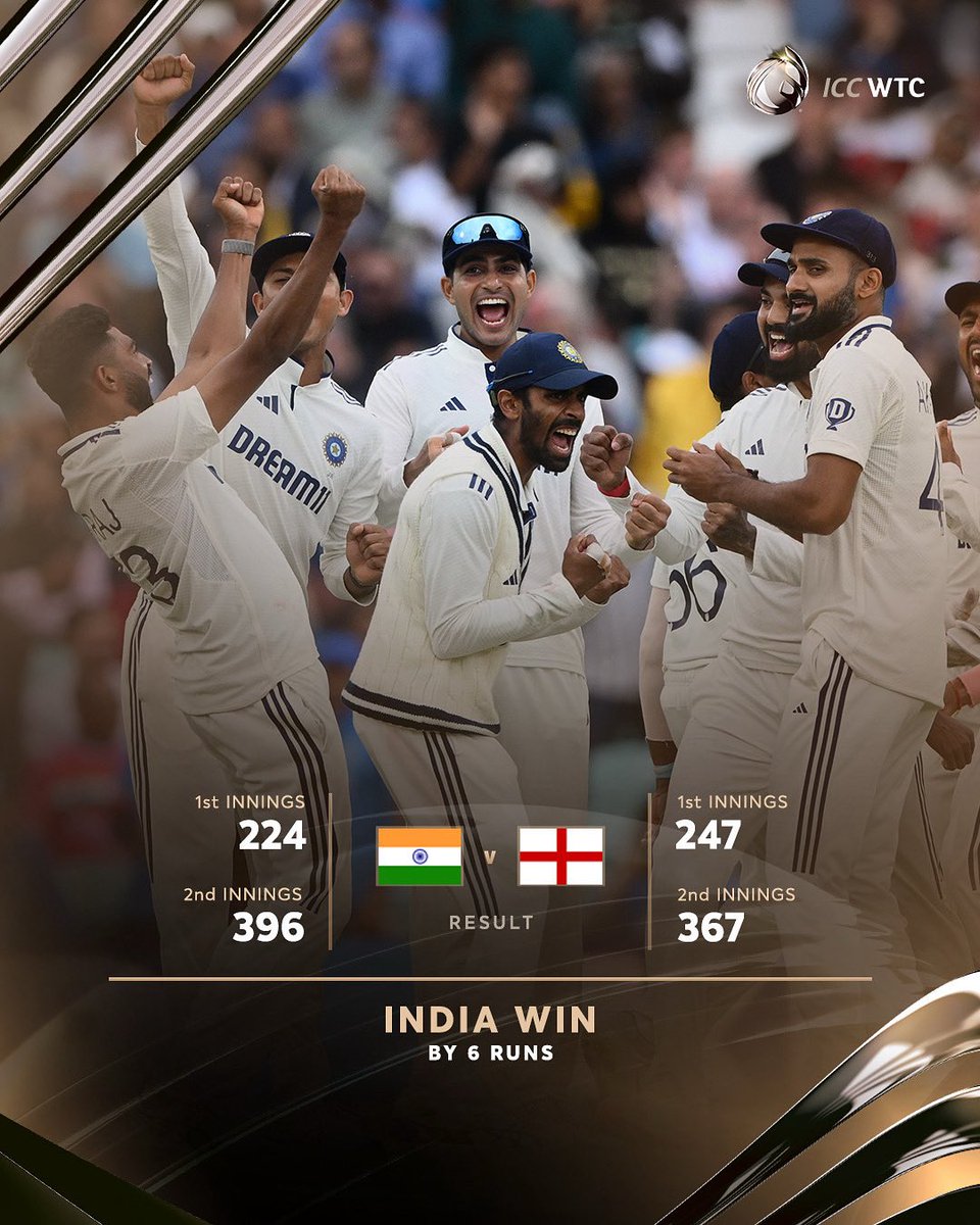 Historic scenes at The Oval! 🇮🇳 India breaks the drought and conquers the fortress after 52 years! A moment to cherish forever. 🏏🔥 #OvalVictory #TeamIndia #INDvsENG #CricketHistory