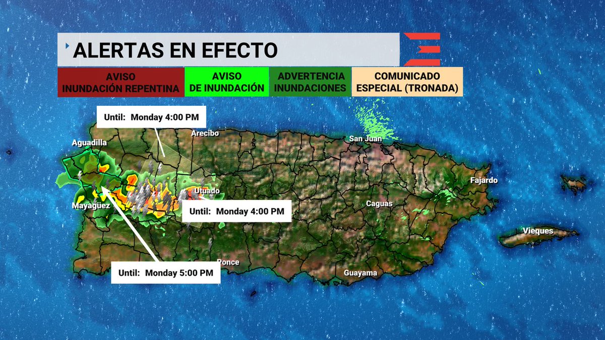 Una 𝐀𝐝𝐯𝐞𝐫𝐭𝐞𝐧𝐜𝐢𝐚 𝐝𝐞 𝐈𝐧𝐮𝐧𝐝𝐚𝐜𝐢𝐨𝐧𝐞𝐬 está en efecto para: Anasco, Aguada, Rincon hasta las 8/04 5:00PM