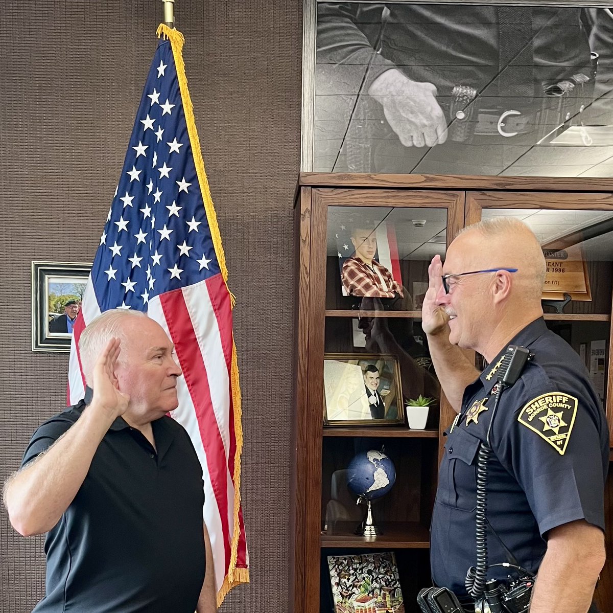 In an official ceremony today, Sheriff Baxter swore in Jack Slade to serve as a part-time deputy. 

Welcome back Deputy Slade.