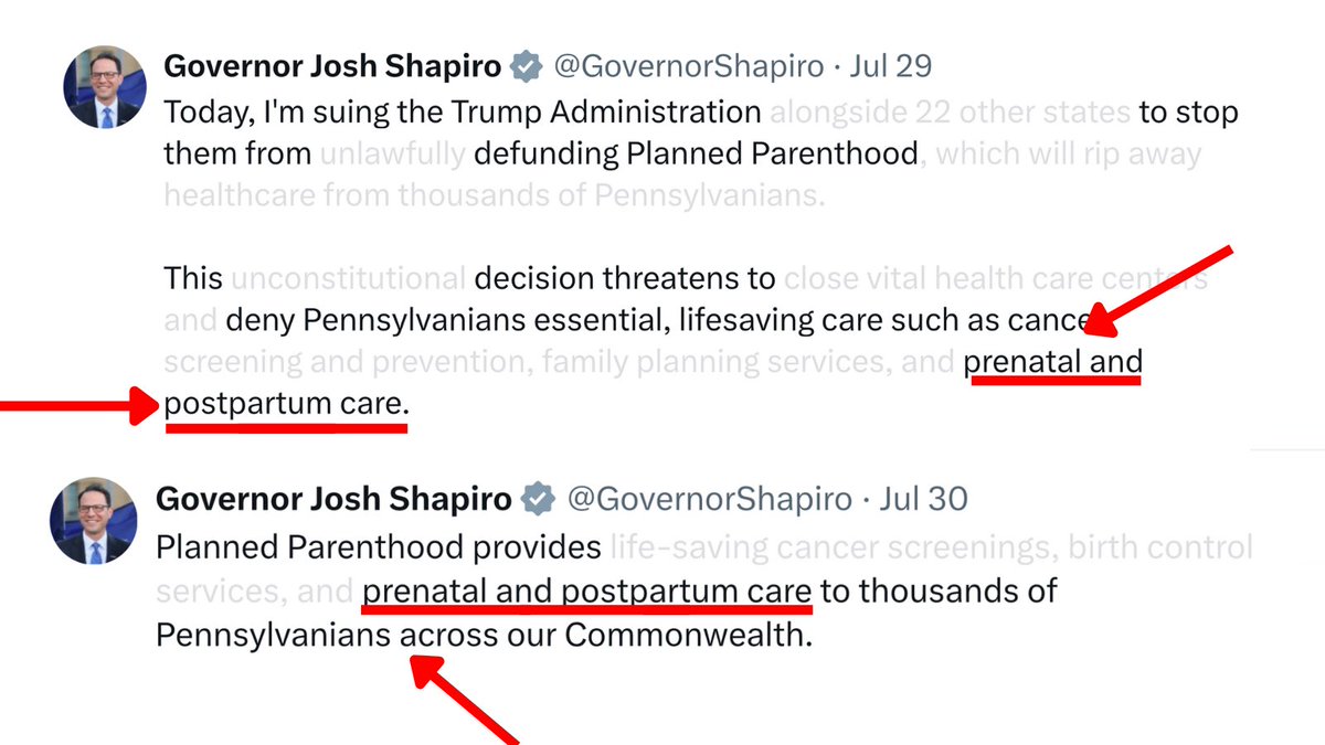 Dan Bartkowiak (@danbartkowiak) on Twitter photo .<a href="/GovernorShapiro/">Governor Josh Shapiro</a>, will you retract your previous posts and apologize for spreading false advertisements for Planned Parenthood?
Not one woman has received prenatal care at Planned Parenthood in PA because not one location offers prenatal services. .<a href="/GovernorShapiro/">Governor Josh Shapiro</a>, will you retract your previous posts and apologize for spreading false advertisements for Planned Parenthood?
Not one woman has received prenatal care at Planned Parenthood in PA because not one location offers prenatal services.