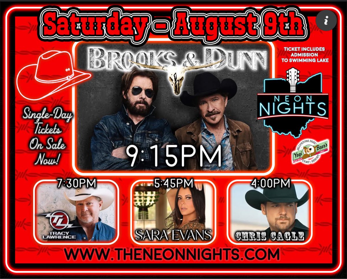 Brooks &amp; Dunn this weekend at Clays Park 🤠