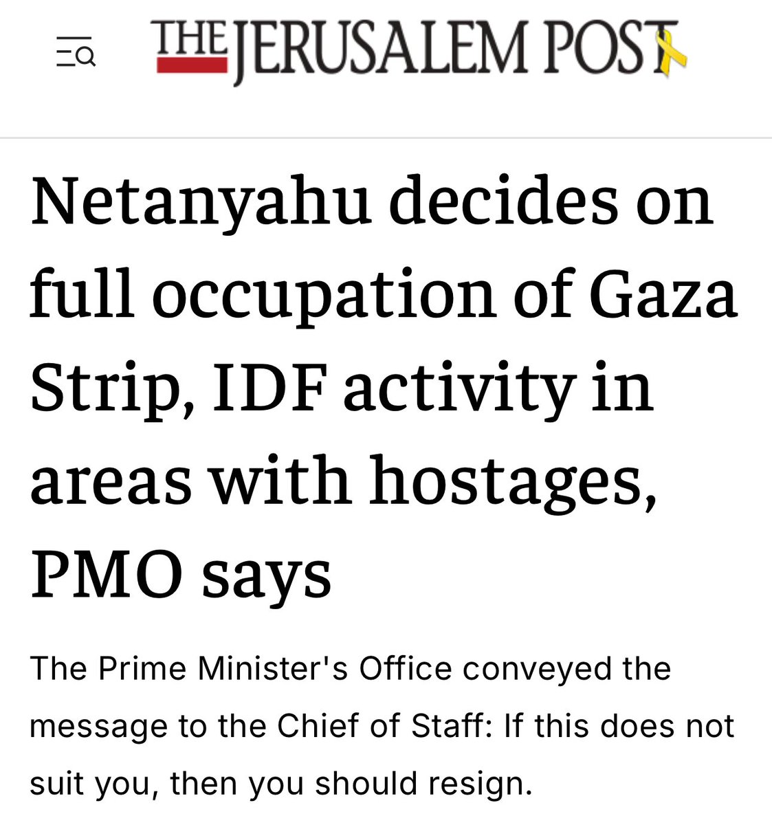 ⚡️🇵🇸🇮🇱BREAKING: Israel decides to fully occupy Gaza.