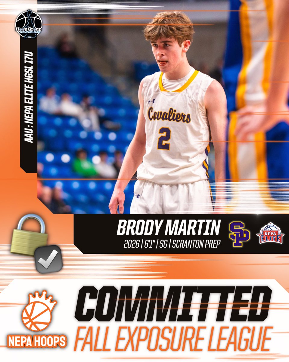 NEPA Hoops (@nepahoops) on Twitter photo 🔒 2026 6’1” SG Brody Martin
Scranton Prep | NEPA Elite HGSL 17U
Officially LOCKED IN for the NEPA Hoops Fall Exposure League at Riverfront Sports in Scranton!
#NEPAHoops 🤝 #FallExposureLeague <a href="/Brody_martin12/">Brody Martin</a> <a href="/NEPA_Elite/">NEPA Elite Basketball</a> 🔒 2026 6’1” SG Brody Martin
Scranton Prep | NEPA Elite HGSL 17U
Officially LOCKED IN for the NEPA Hoops Fall Exposure League at Riverfront Sports in Scranton!
#NEPAHoops 🤝 #FallExposureLeague <a href="/Brody_martin12/">Brody Martin</a> <a href="/NEPA_Elite/">NEPA Elite Basketball</a>
