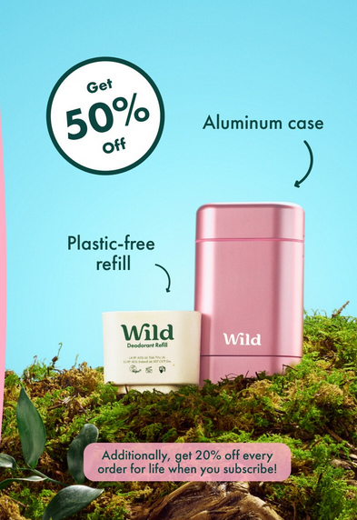 HonestGlam's tweet image. Wild is giving new customers 50% off their first order, so check them out. Check out their refillable, natural deodorants, lip balm, body wash, and bars. 
Use my link for discount➡️bit.ly/4fuIUG0

#wilddeodorant #wild #bodywash