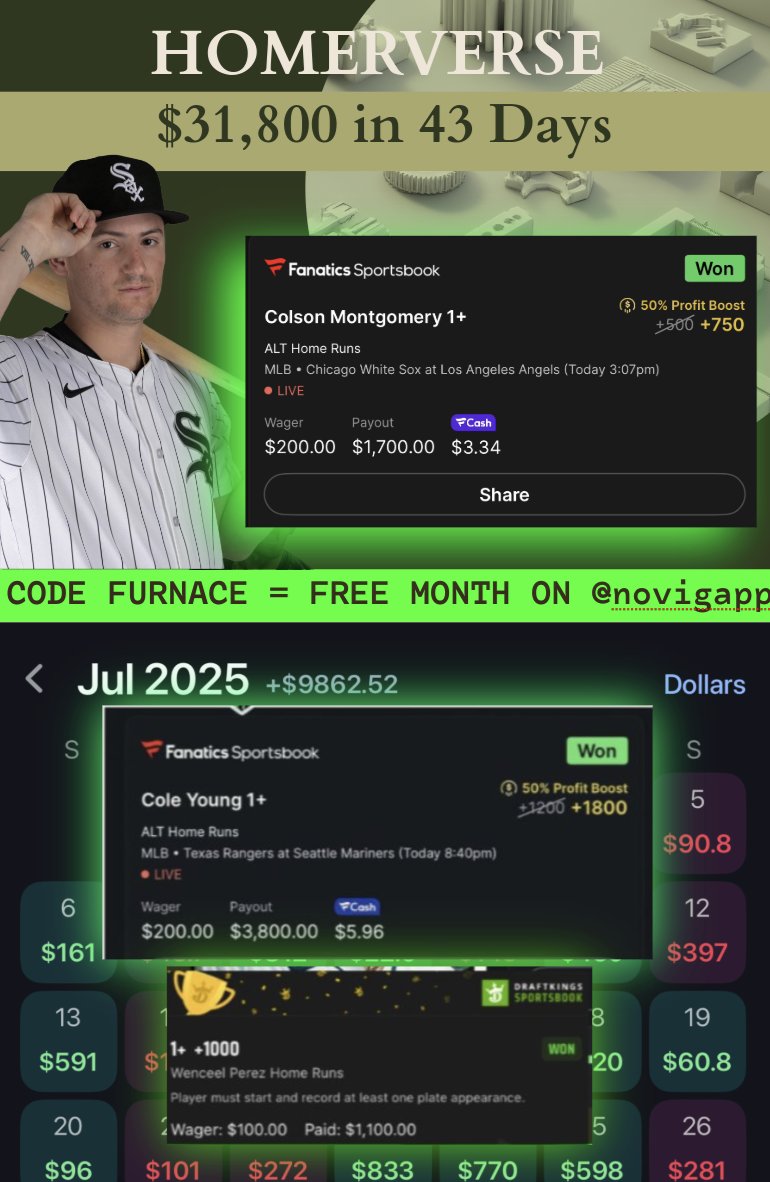 FurnacePicks (@furnacepicks) on Twitter photo 💰$100 GOING OUT LIKE RT TO ENTER
🚨 $100 Bettors Up $31,800 verified by <a href="/ParlayPutter/">ParlayPutter</a>
🔥 500 I DROP EVERYTHING FREE, CODE FURNACE for 50% OFF. NOBODY IS DOING THIS AS FAR AS I'VE SEEN 💰$100 GOING OUT LIKE RT TO ENTER
🚨 $100 Bettors Up $31,800 verified by <a href="/ParlayPutter/">ParlayPutter</a>
🔥 500 I DROP EVERYTHING FREE, CODE FURNACE for 50% OFF. NOBODY IS DOING THIS AS FAR AS I'VE SEEN