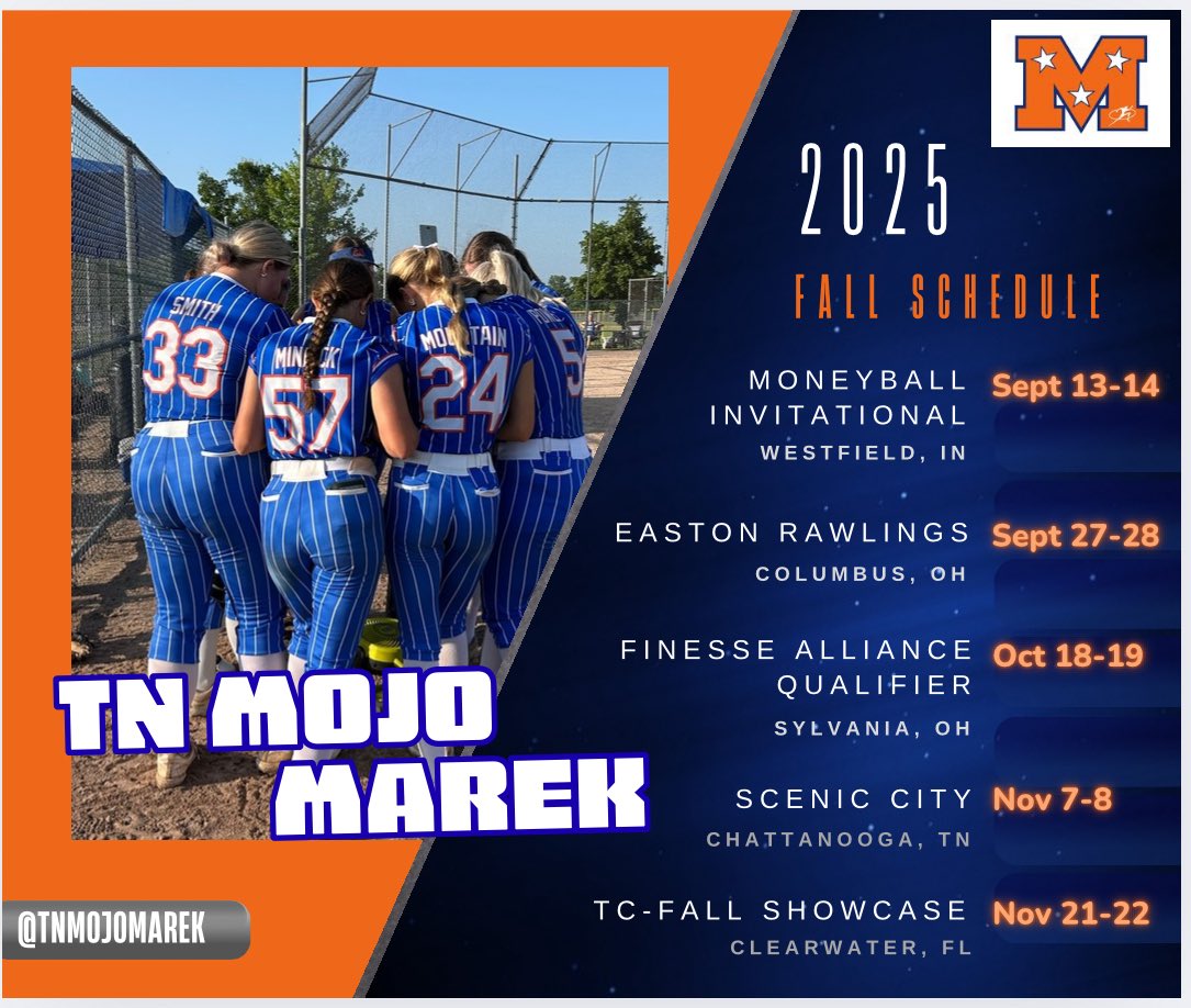 Darci Marek (@tnmojomarek) on Twitter photo Looking forward to a fabulous fall!! #MOJO 💙🧡
<a href="/olliepowers01/">Ollie Powers</a> <a href="/abbymarek03/">Abby</a> <a href="/BriaPowell05/">Bria Powell</a> <a href="/AnaDettling9/">Ana Dettling</a> <a href="/kendall_hans11/">Kendall Hans</a> <a href="/AubsBarkway2028/">Aubree Barkway</a> <a href="/alliemart27/">Allie 🐊 Martin</a> <a href="/annadoyle_19/">Anna Doyle</a> <a href="/driegarrison22/">Adrianna Garrison</a> <a href="/Reese_Mountain/">Reese</a> <a href="/smith_isab80894/">Isabella Smith</a> <a href="/AnnaMinnick57/">Anna Minnick</a> Looking forward to a fabulous fall!! #MOJO 💙🧡
<a href="/olliepowers01/">Ollie Powers</a> <a href="/abbymarek03/">Abby</a> <a href="/BriaPowell05/">Bria Powell</a> <a href="/AnaDettling9/">Ana Dettling</a> <a href="/kendall_hans11/">Kendall Hans</a> <a href="/AubsBarkway2028/">Aubree Barkway</a> <a href="/alliemart27/">Allie 🐊 Martin</a> <a href="/annadoyle_19/">Anna Doyle</a> <a href="/driegarrison22/">Adrianna Garrison</a> <a href="/Reese_Mountain/">Reese</a> <a href="/smith_isab80894/">Isabella Smith</a> <a href="/AnnaMinnick57/">Anna Minnick</a>