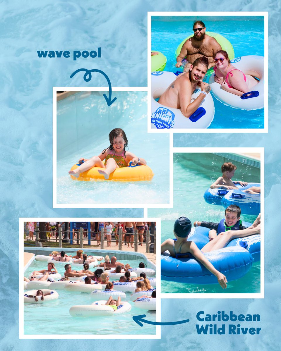 Sun’s out, waves up! 🌊☀️ Dive into summer fun at Knight’s Action Park! From catching waves in the pool or floating in the lazy river, there’s no better way to cool off.