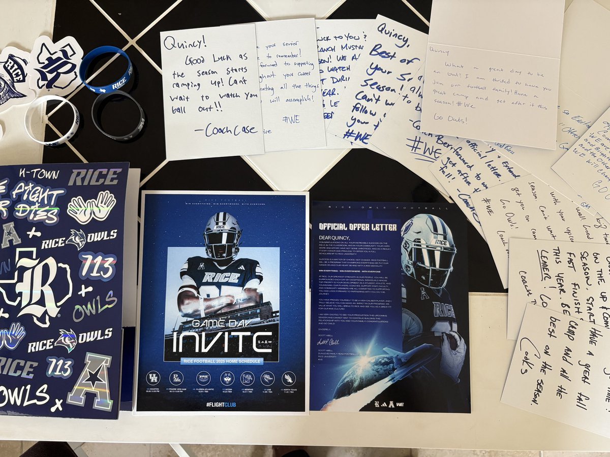Quincy Tchikou (@quincytchikou) on Twitter photo Grateful! ๐ #WE ๐ฆ
<a href="/RiceFootball/">Rice Football</a> <a href="/Scott_AbellFB/">Scott Abell</a> <a href="/CoachTyWarren/">Coach โTyโ Warren</a> <a href="/CoachKay713/">Jon Kay</a> <a href="/CyRanchFB/">Cypress Ranch Football (TX)</a> Grateful! ๐ #WE ๐ฆ
<a href="/RiceFootball/">Rice Football</a> <a href="/Scott_AbellFB/">Scott Abell</a> <a href="/CoachTyWarren/">Coach โTyโ Warren</a> <a href="/CoachKay713/">Jon Kay</a> <a href="/CyRanchFB/">Cypress Ranch Football (TX)</a>