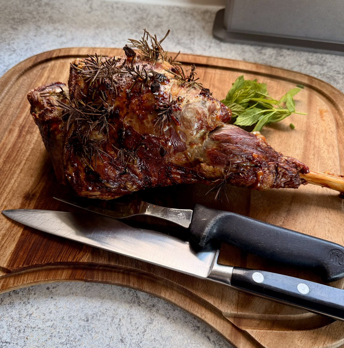 Mrs P’s roasted a leg of lamb for supper tonight !