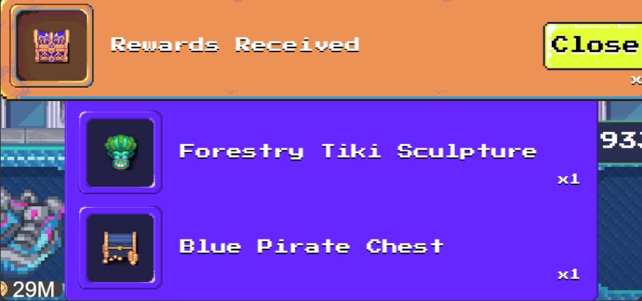 I feel like today is my lucky day in <a href="/pixels_online/">Pixels</a> 

can't belive i won a forestry tiki from merchant fleet chest 🥰❤️😍