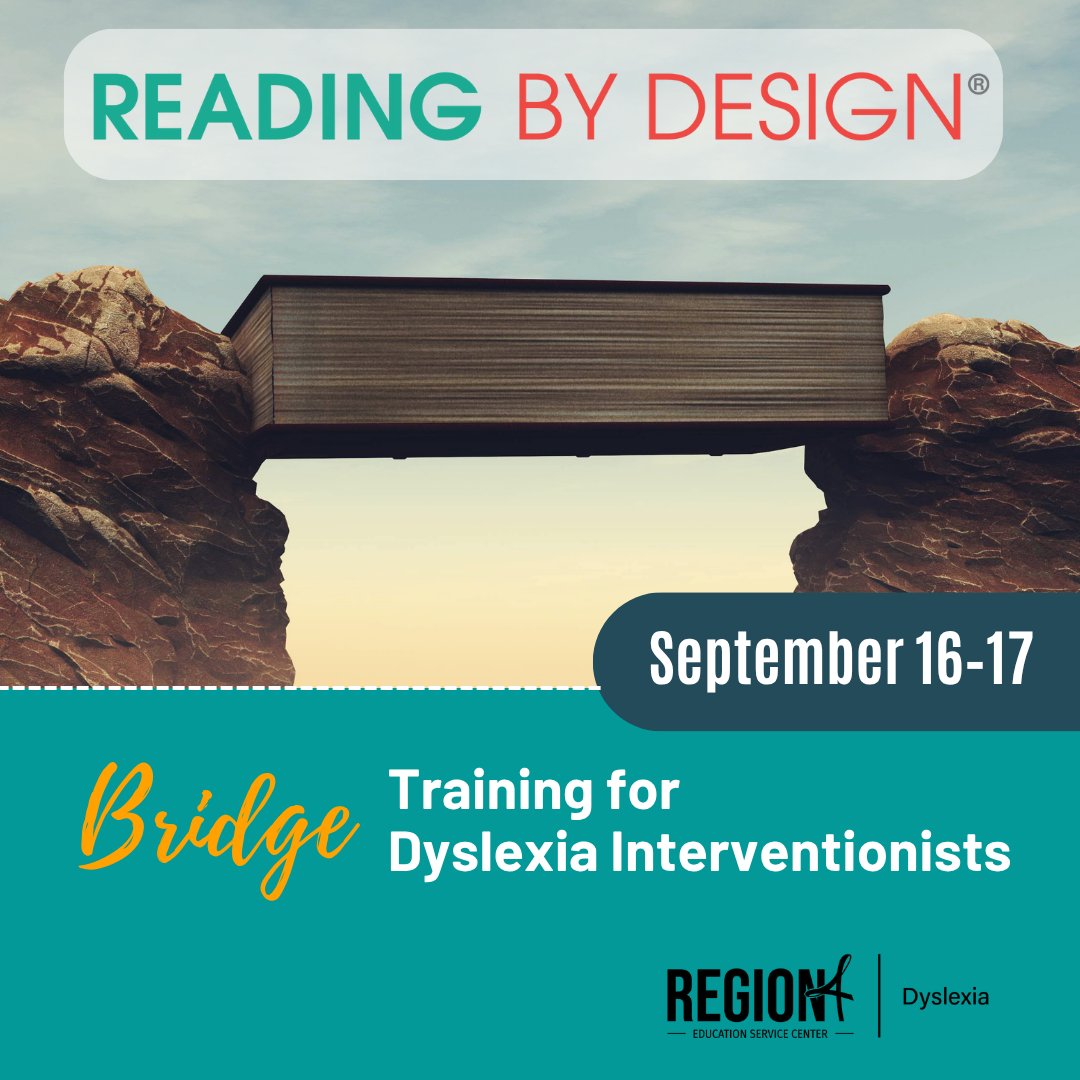 Already certified in #dyslexia intervention? Expand your expertise with #ReadingbyDesign in this focused 2-day virtual workshop.

Learn how to transition your skills and strengthen your impact starting Tuesday, September 16.

Register here: bit.ly/R4DYS-RbDBridg…