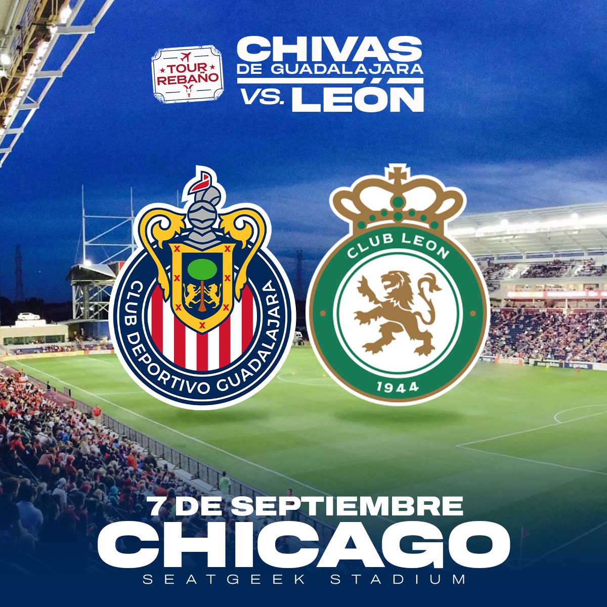 La ciudad de los vientos se alista para el juego de las Chivas Rayadas del Guadalajara vs León. 
🎫 ticketon.pro/7FqKYlrMf18
<a href="/Chivas/">CHIVAS</a> vs <a href="/clubleonfc/">Club León</a>
#RebañoSagrado  🆚 #LaFiera