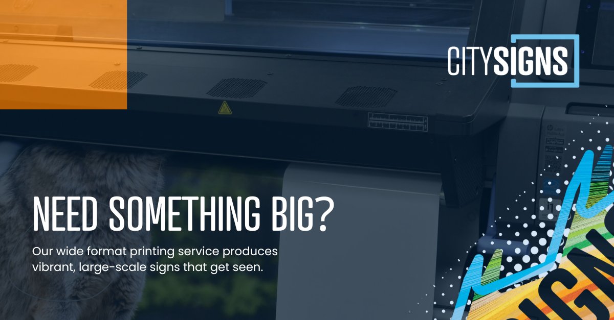 Need something BIG?

Our wide format printing service produces vibrant, large-scale signs that get seen.

Great for impactful banners and graphics.

Get in touch to see how we can help you > info@citysigns.co.uk

#WideFormatSignage #LargeScalePrint #CitySigns #WorcestershireHour