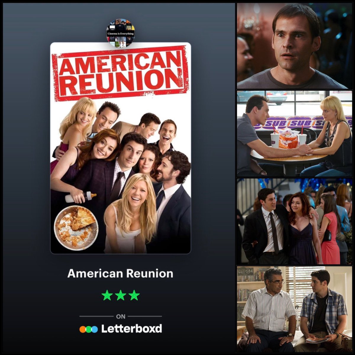 Cinema_Every's tweet image. American Reunion (2012) Review

#americanreunion #jasonbiggs #seanwilliamscott #alysonhanngian #eddiekaythomas #eugenelevy #letterboxdreview #letterboxd #moviereview #filmreview #movies #film #cinema #viral #trending #fyp #foryoupage #movietok #filmtok