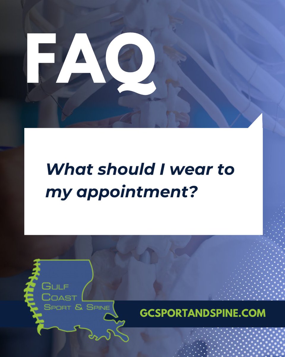 GCSS_Chiro's tweet image. Optimize your chiropractic experience by wearing comfortable, flexible clothing that allows full range of motion! Athletic wear, yoga attire, or loose-fitting casual clothes work perfectly.

#crackdat #chiropracticcare #holistichealth #FAQseries