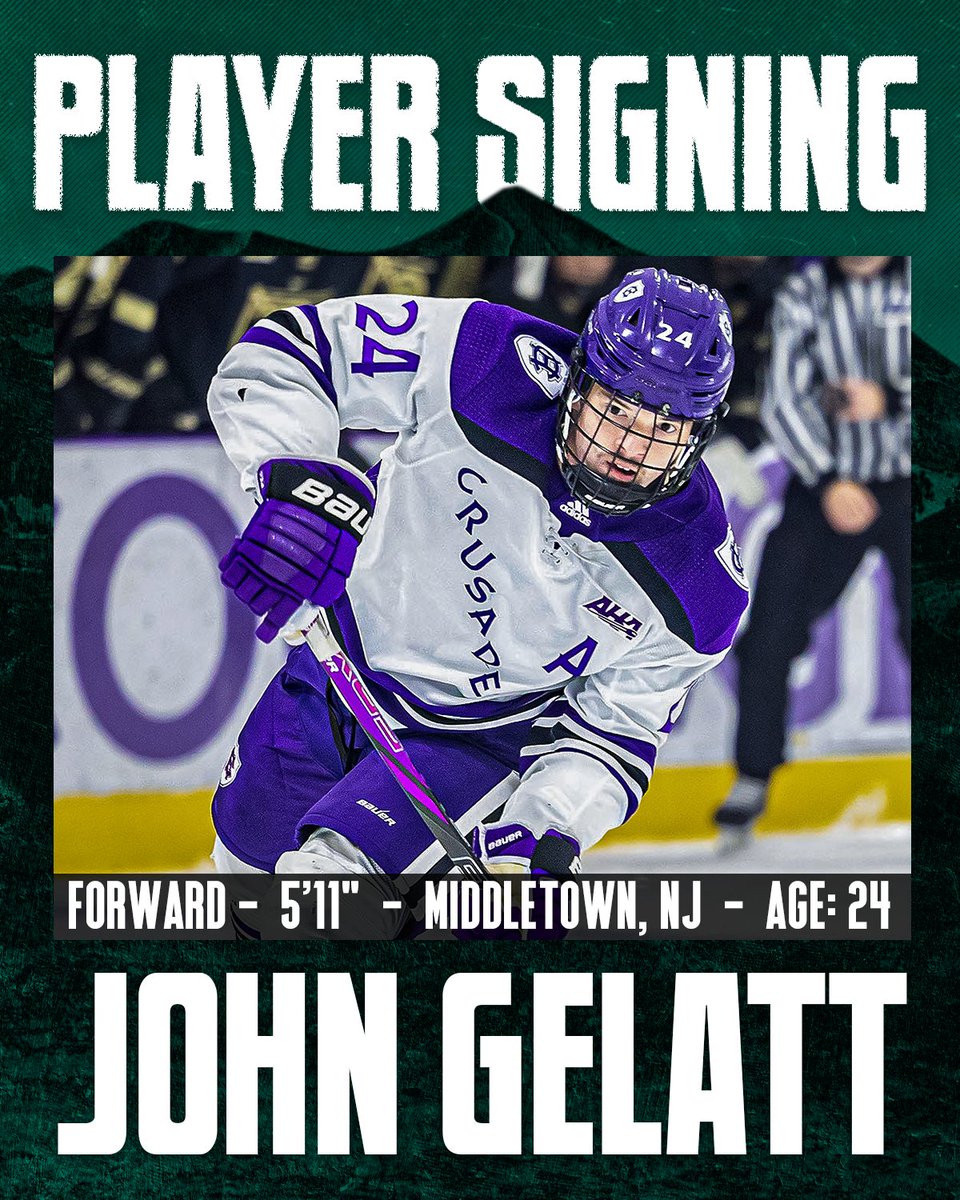 The Utah Grizzlies have signed forward John Gelatt for the upcoming 2025-26 season

Gelatt played at Holy Cross College for four seasons from 2021-2025, where he scored 15 goals and 30 assists

Read More | utahgrizzlies.com/news/2025/08/g…