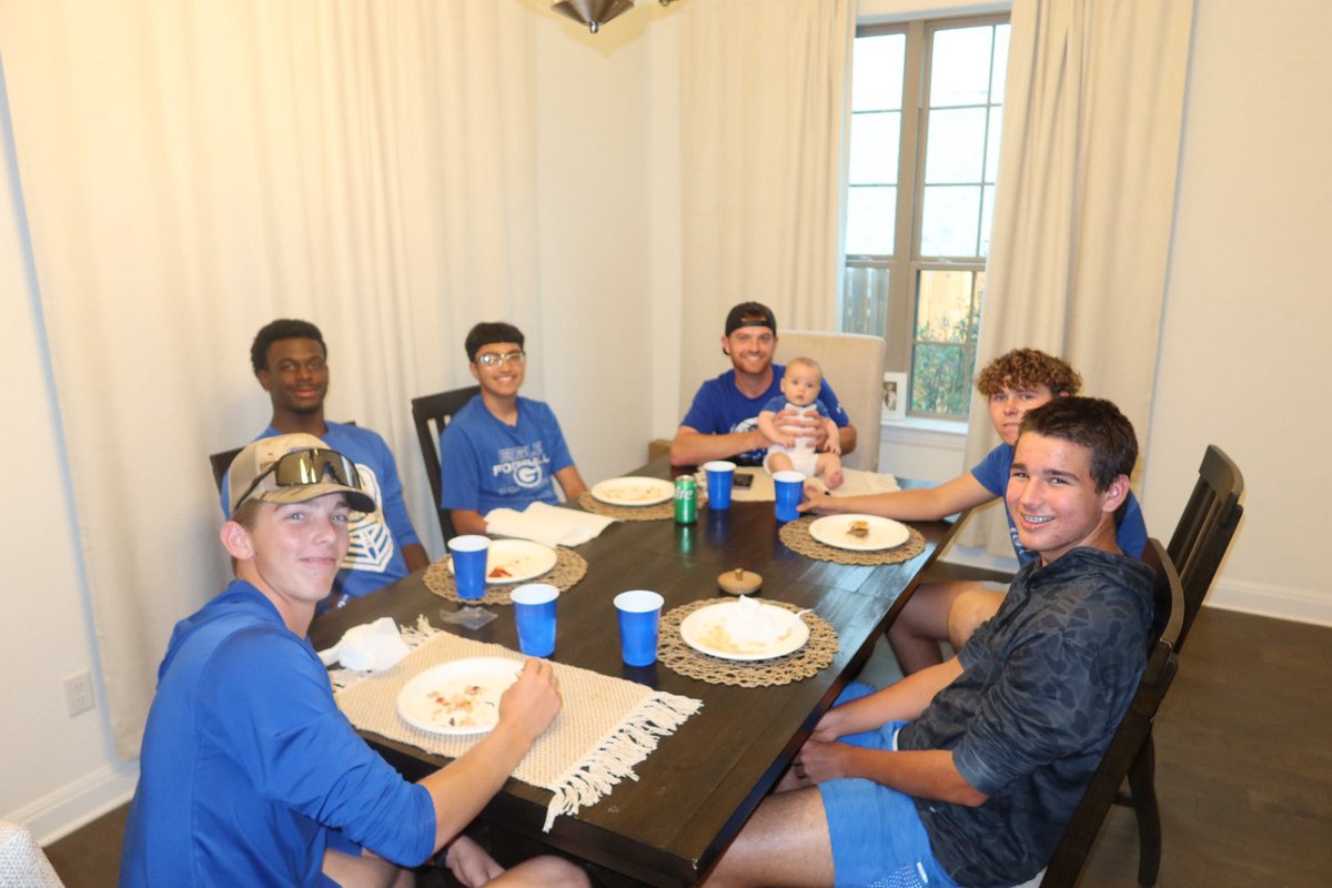 Kevin Yeager (@qbcoachyeager) on Twitter photo QB dinner before the best time of the year gets started! From what I saw in cornhole and bucket golf, this room is full of competitors and guys who want to win. Of course, we had our honorary QB <a href="/XavierWarren07/">Xavier Warren</a> join the fun.
<a href="/kalebmcdougle/">Kaleb McDougle</a> <a href="/CoachGriffGHS/">Chuck Griffin</a> <a href="/GTCoachFlores/">Jarrell Flores</a> QB dinner before the best time of the year gets started! From what I saw in cornhole and bucket golf, this room is full of competitors and guys who want to win. Of course, we had our honorary QB <a href="/XavierWarren07/">Xavier Warren</a> join the fun.
<a href="/kalebmcdougle/">Kaleb McDougle</a> <a href="/CoachGriffGHS/">Chuck Griffin</a> <a href="/GTCoachFlores/">Jarrell Flores</a>