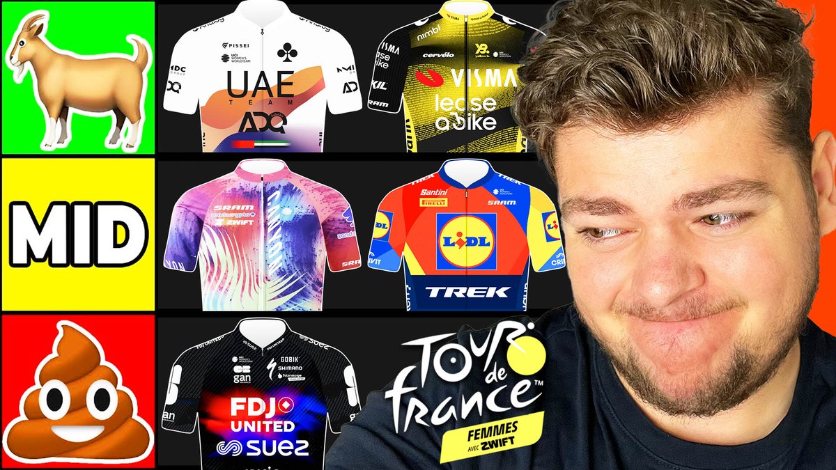 Benji Naesen (@benjinaesen) on Twitter photo 🔴 NEW VIDEO
TIER LIST - RATING EVERY TEAM at the #TDFF2025! 💛
➡️ youtube.com/watch?v=f9SmU5…
Credits to <a href="/Jeroen_Annaert/">Jeroen Annaert</a> for the mini-maillots! 🫶
I want to hear your takes in the comment section. 💬 🔴 NEW VIDEO
TIER LIST - RATING EVERY TEAM at the #TDFF2025! 💛
➡️ youtube.com/watch?v=f9SmU5…
Credits to <a href="/Jeroen_Annaert/">Jeroen Annaert</a> for the mini-maillots! 🫶
I want to hear your takes in the comment section. 💬