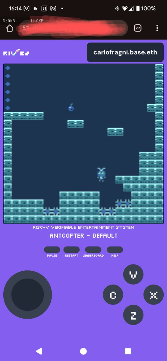 I'm often amazed at how cool it is that I can play a fully deterministic verifiable game right on my browser with zero setup. <a href="/rives_io/">RIVES 🟪</a> is so cool and it wouldn't be possible without the amazing tech from <a href="/cartesiproject/">Cartesi</a> . Tech so powerful that it seems to come from the future.