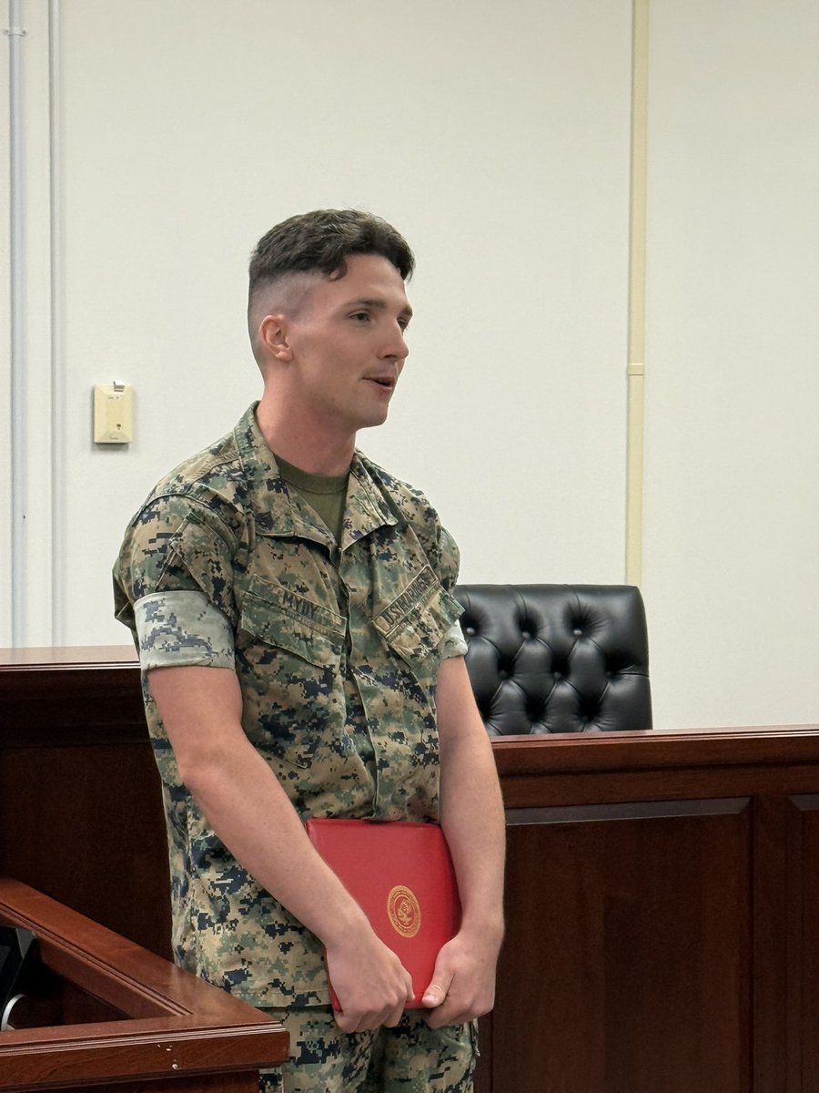 Congratulations Sgt. Mydy🫡👏🏼

Sgt. Isaac Mydy, legal clerk, Office of the Staff Judge Advocate, Marine Corps Logistics Base Albany, was meritoriously promoted to his current rank during a ceremony in the Marine Corps Logistics Base Albany courtroom, Aug. 4. 

📸 Pamela Jackson