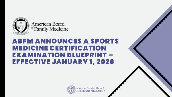 American Board PM&R (@abpmr) on Twitter photo The <a href="/TheABFM/">American Board of Family Medicine</a> is thrilled to announce a comprehensive update to the Certificate of Added Qualification (CAQ) in Sports Medicine Certification Examination blueprint which is effective January 1, 2026. Learn more: abpmr.org/NewsCenter/Det… The <a href="/TheABFM/">American Board of Family Medicine</a> is thrilled to announce a comprehensive update to the Certificate of Added Qualification (CAQ) in Sports Medicine Certification Examination blueprint which is effective January 1, 2026. Learn more: abpmr.org/NewsCenter/Det…