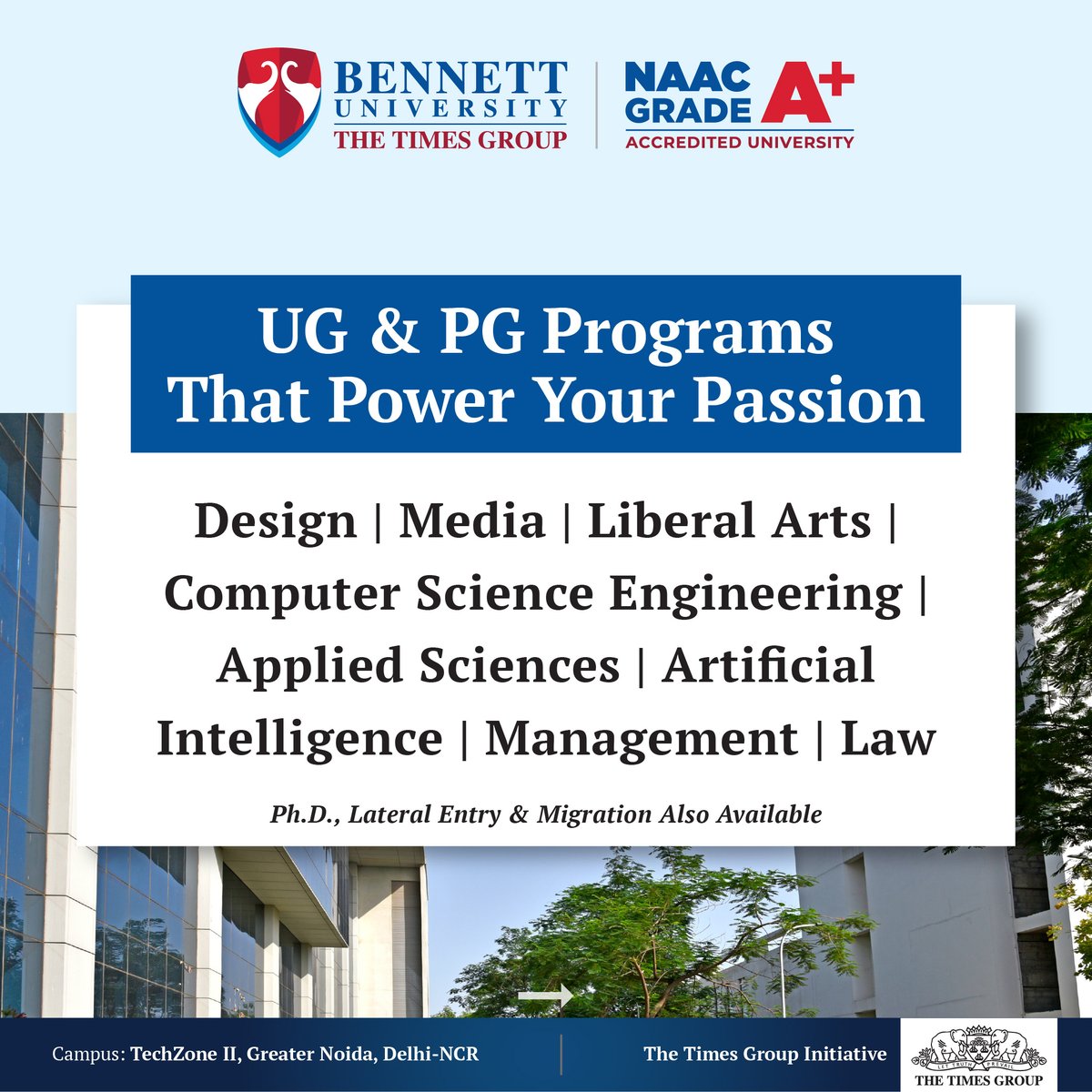 bennettuniv's tweet image. Final call to shape your future at Bennett University — a Times Group initiative.
- Up to 50% scholarships
- Global pathways
- Careers at Google, Meta &amp;amp; more
- Industry-powered learning
Apply now: rb.gy/4xkfpn
#BennettUniversity #FinalCall #FutureReady