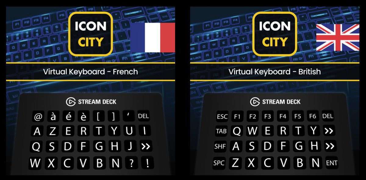 Virtual Keyboard from iConCity - So simple you will wonder how you lived without it! - Perfect for sim racers and virtual pilots! - Head over to iConCity.com to find out more! (French and British keyboards now supported) #virtualkeyboard #iconcity #elgato #streamdeck