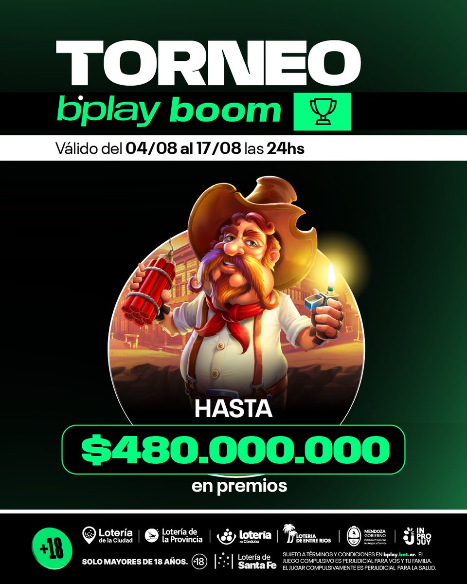 💣 ¡SE VIENE EL ESTALLIDO! 🔥

Jugá el Torneo bplay boom y participá por grandes premios. 💸💸💸

📲 ¿Te sumás o mirás cómo explota? bplay.bet.ar