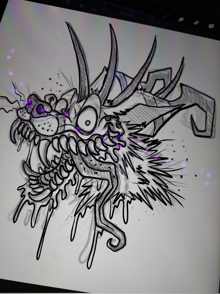 Finished digital headshot for my wonderful friend <a href="/zerocruxgiven/">Benz!</a> ! This purple dude was such a treat to draw and definitely want to draw more Crux's in the future ! 💜 💚