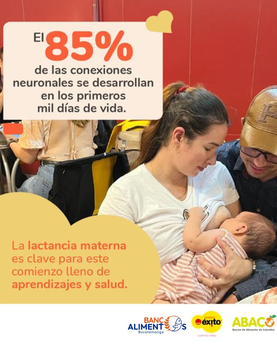 Nada supera a la leche materna exclusiva hasta los 6 meses y complementaria hasta los 2 años o más. OMS. #Lactatón

<a href="/Fundacion_Exito/">Fundación Éxito</a>