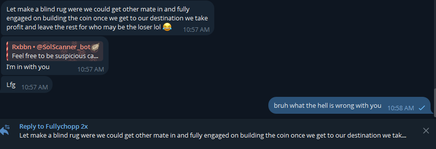 FYI we arent here to make friends with scammers. Good luck on your next rug bud! 

<a href="/DefiDegenGens/">DeFI_DEGEN_GEMs</a>