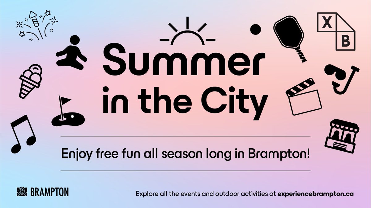 Enjoy a staycation in #Brampton! No need to travel far for a great summer. 🏖️  

Discover local events, activities and outdoor fun! 

See the full summer lineup 🔗: ow.ly/xLIJ50WoYRB
