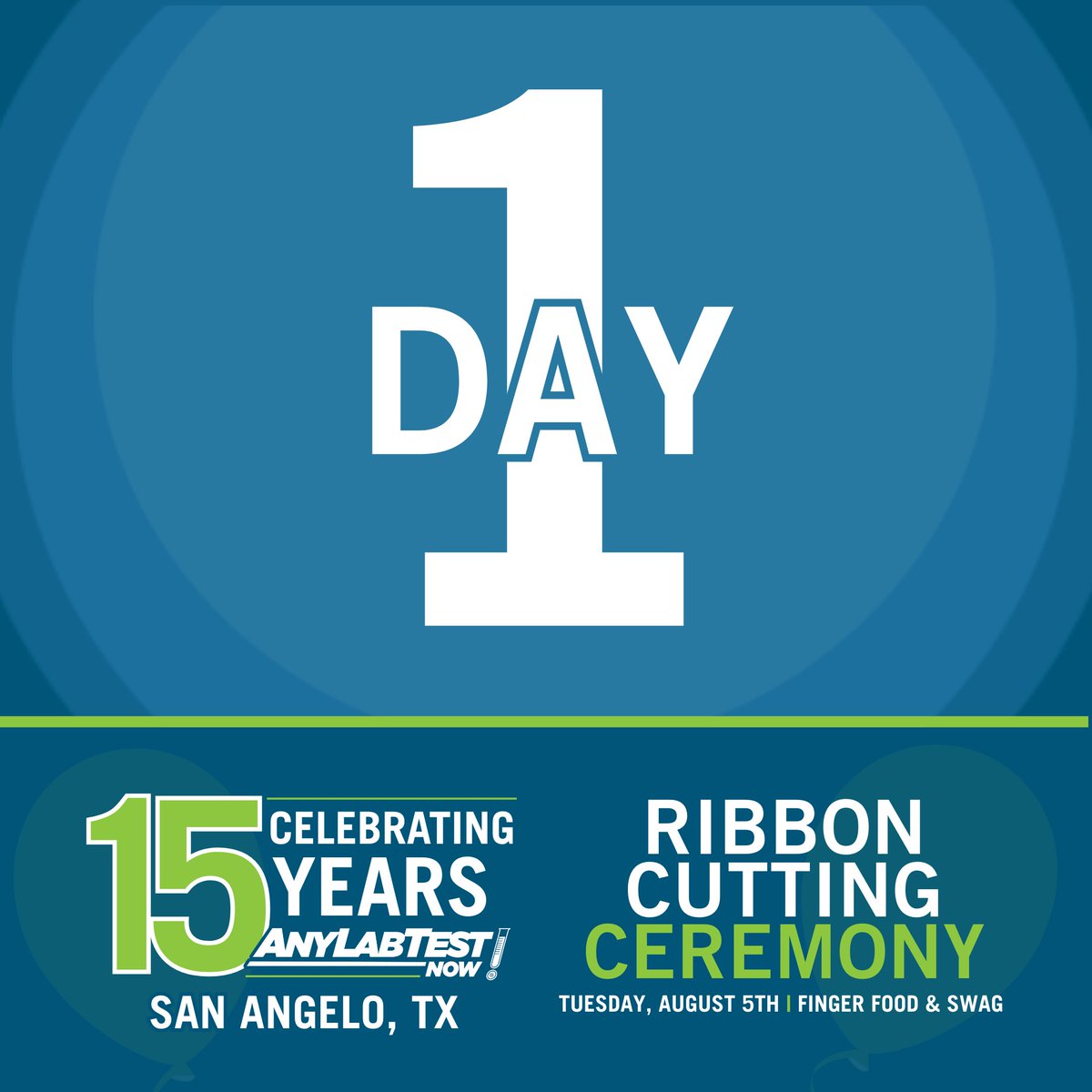 AnyLabTestSJT's tweet image. 1 Day left! Join us tomorrow at 12pm. #RibbonCutting #AnyLabTestsNowSanAngelo #15yearsstrong #August5th